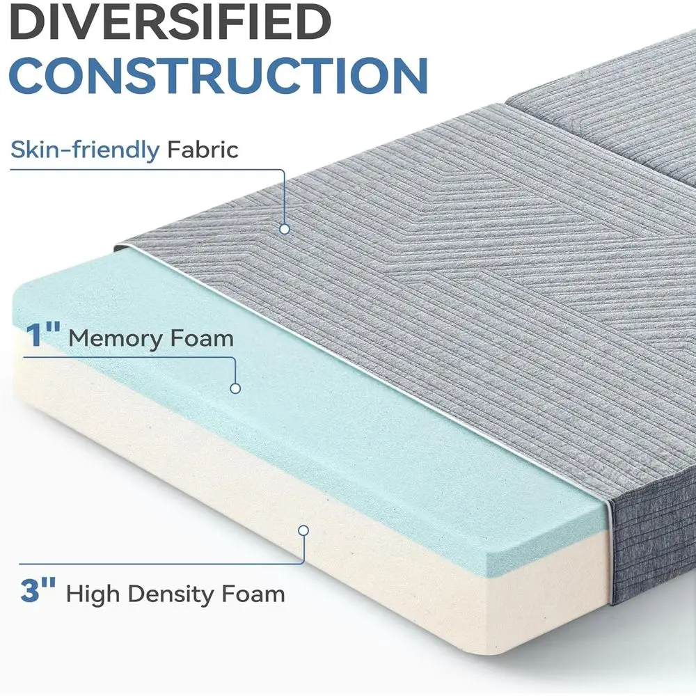 مرتبة محمولة كاملة الحجم من إسفنج الذاكرة للسفر والتخييم واليوجا - قابلة للغسل، معتمدة من CertiPUR-US، مناسبة للبالغين #6
