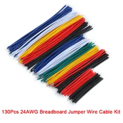 130Pcs 24AWG Breadboard Jumper Wire Cable Kit Tin-Plated PCB Solder Cable Flexible PVC Electronic Wire 5cm 8cm 10cm 6 Colors