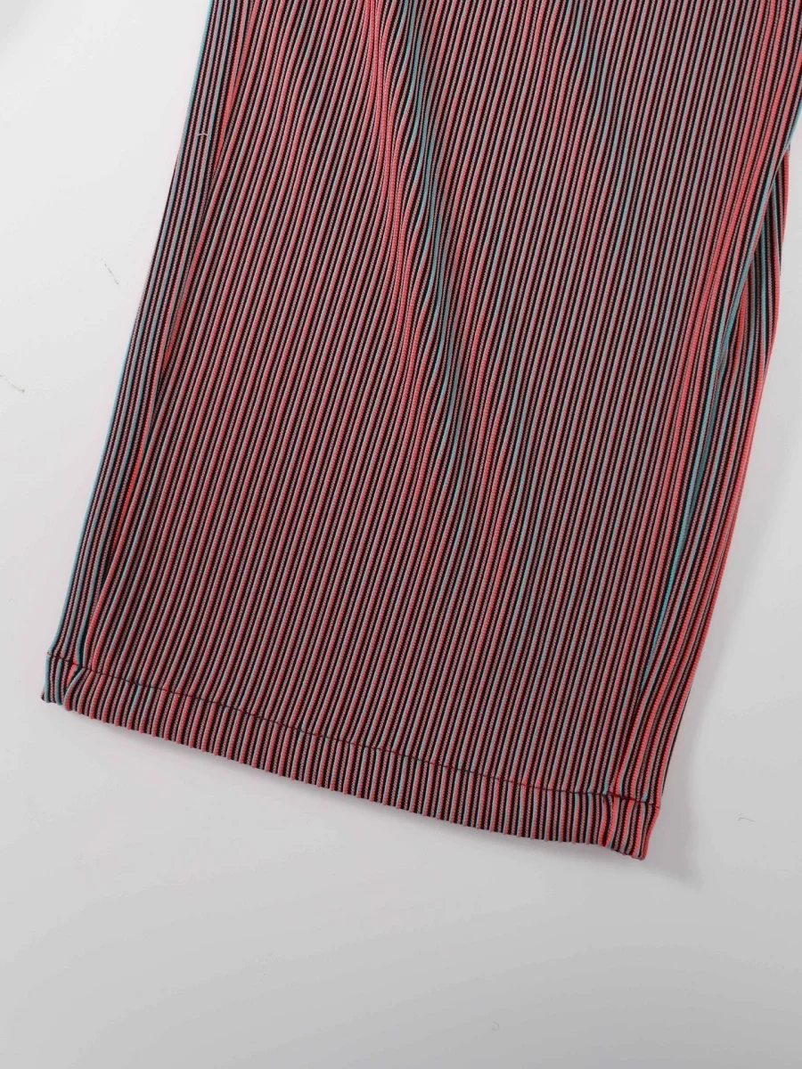 نمط جديد الأوروبية الأمريكية الرجال مخطط مشرق الألوان الرباط مستقيم الساق الخريف والشتاء المضادة للتجاعيد الهيب هوب السراويل