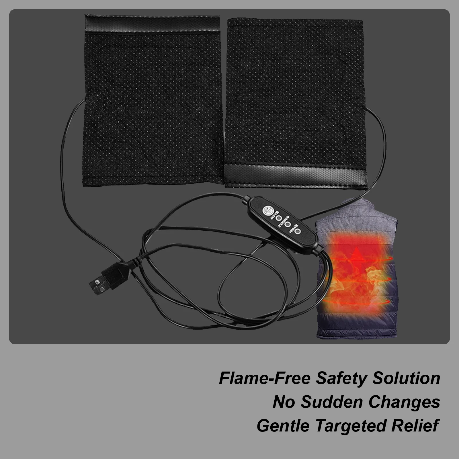 

USB Powered Heating Pad Plug in Adjustable Strap Electric Pack Warmer USB Heating Pad for Car for Back Neck Shoulder Body Bed