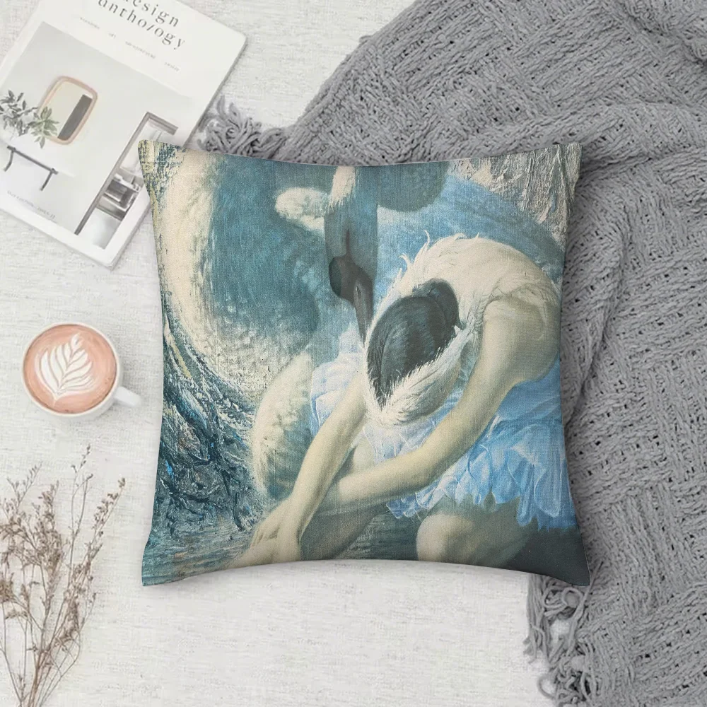 Art V-VladimirS Funny T-Tretchikoff Pillow Case Pillow Cover Case Square For Home Use Living Room Sofa Cushion Cover Decoration