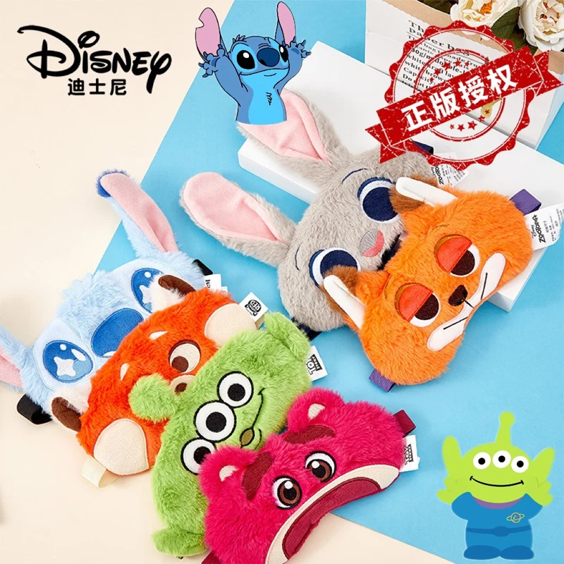 

Disney Stitch Eye Mask Anime Zootopia Plush Eye Masks Action Figures Toy Judy Nick Cute Travel Sleep Masks for Girls Women Gifts