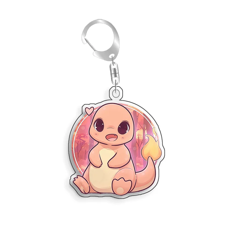 For Pokemon Elf Qikchu Sprigatito Eevee Jigglypuff Bulbasaur Acrylic Selfmade Cute Cartoon Anime Keychain Pendant Toy Gift 5cm