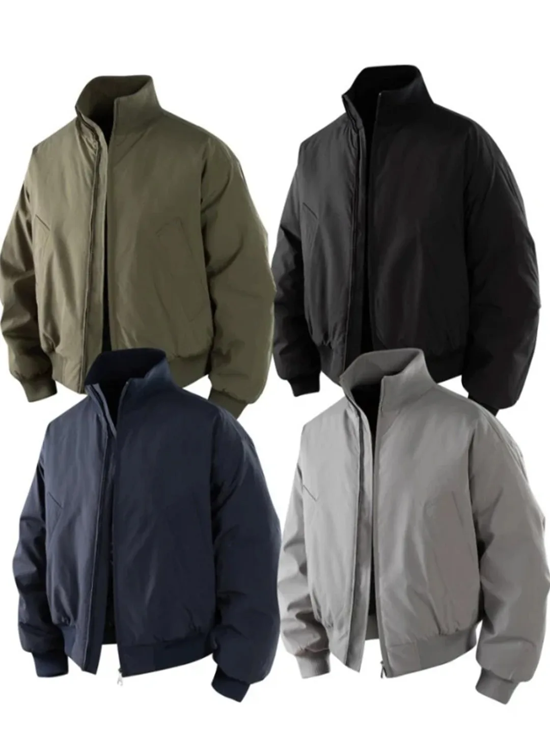 

Американская утепленная куртка-бомбер из хлопка для мужчин, с воротником-стойкой, зимняя повседневная верхняя одежда