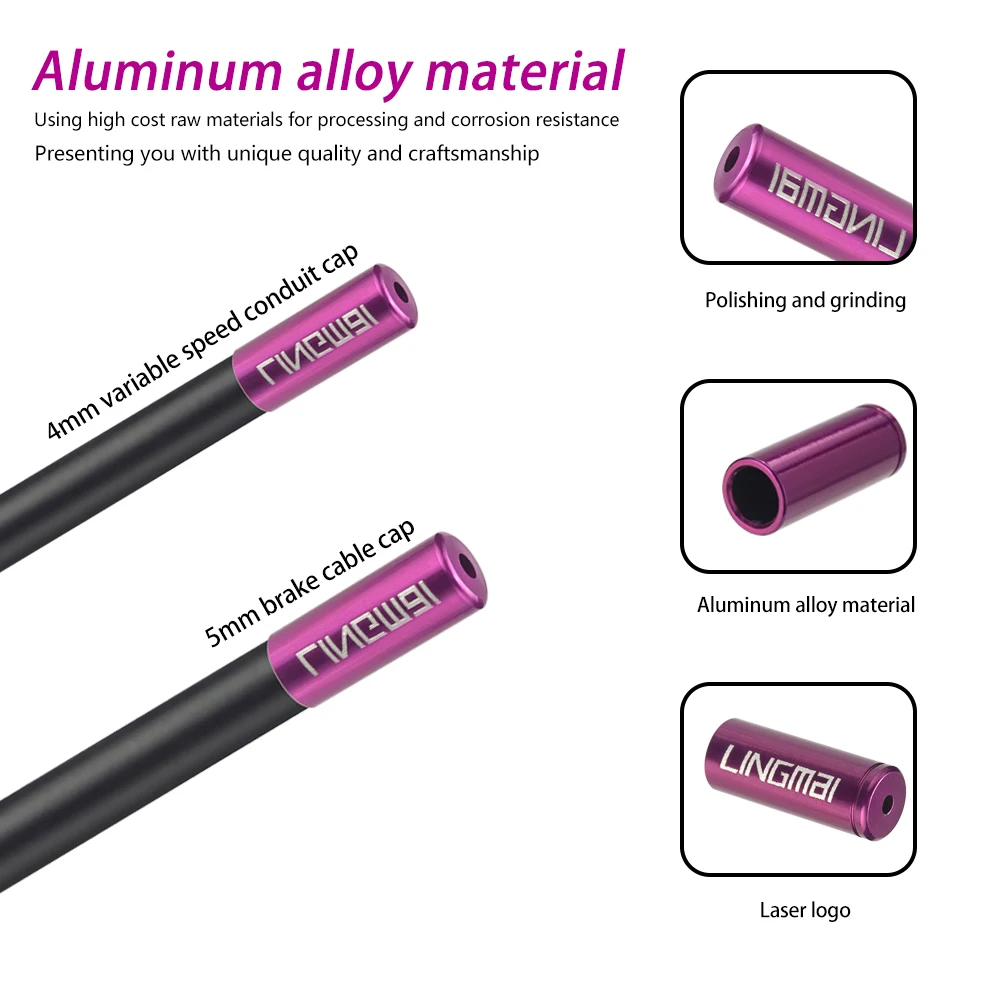 5mm Alloy Bicycle Brake Cable End Cap Housing Ferrules 4mm MTB Road Bike Derailleur Shifter Line End Crimps