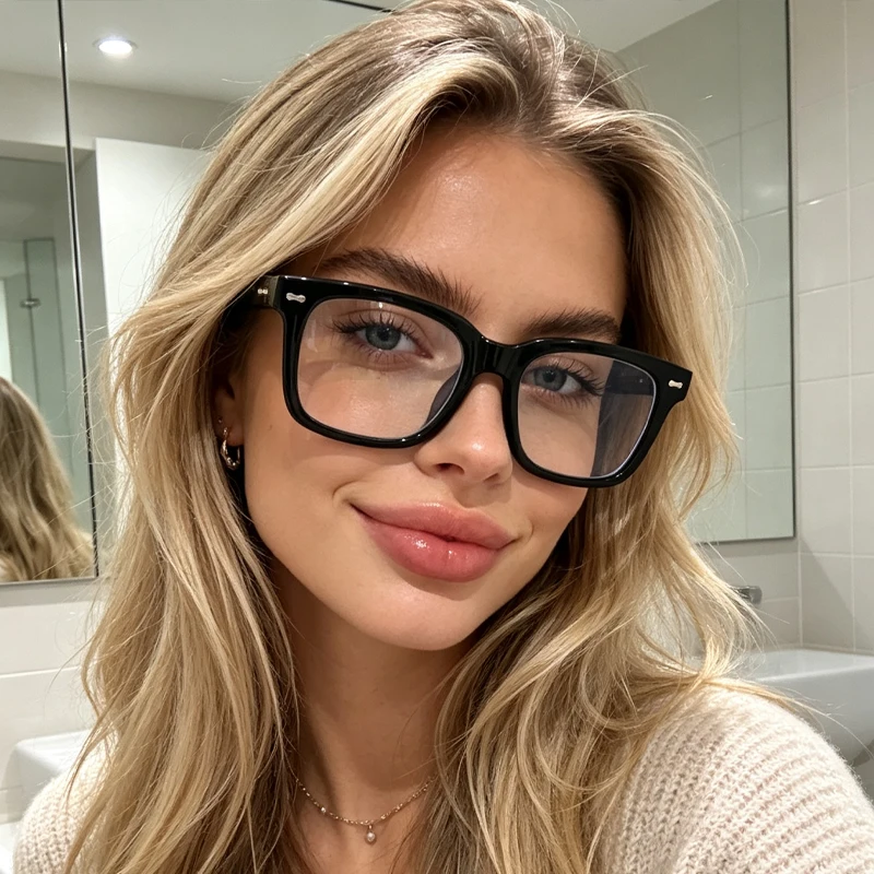 1pc trendy simple square frame glasses, three-dimensional version, suitable for fashion glasses for various daily scenes