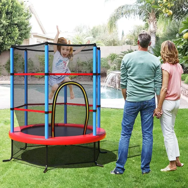 Costzon Trampoline ASTM Approved Trampoline with Enclosure Safety Net, No-Gap Safe Design, Mini Indoor/Outdoor Trampoline