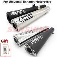 51mm Universal Exhaust Motocross Escape Moto Pipe Motorcycle Muffler Cafe Racer Pitbike For BMW S1000RR Z400 Z900 NK400 S1000R