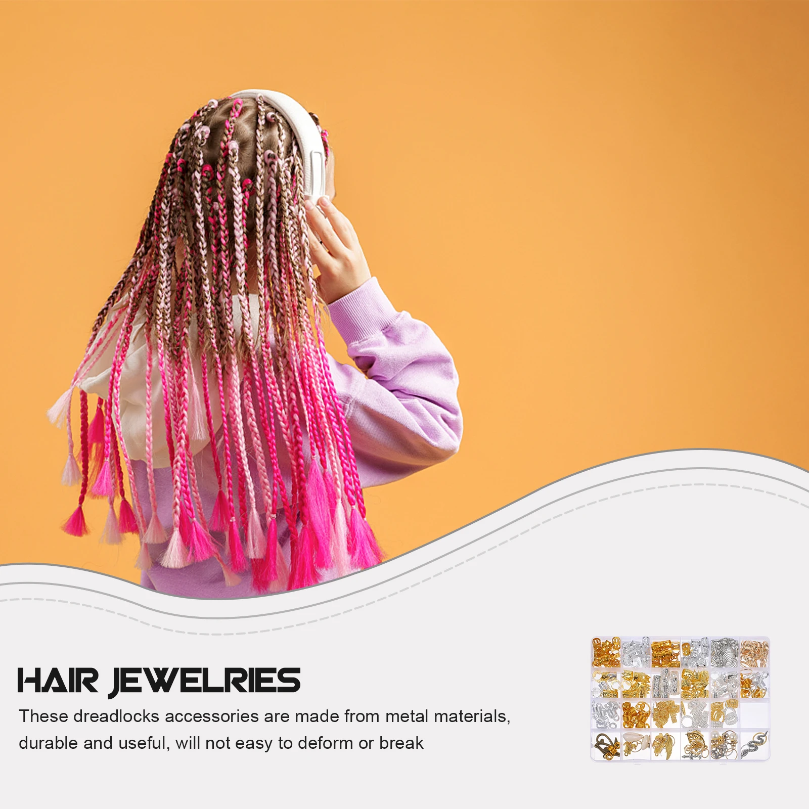 

1 set Hair Accessories Hollow Extension Ring Rope Durable Metal Dreadlock Jewelry Reusable Braids Fits Various Hair