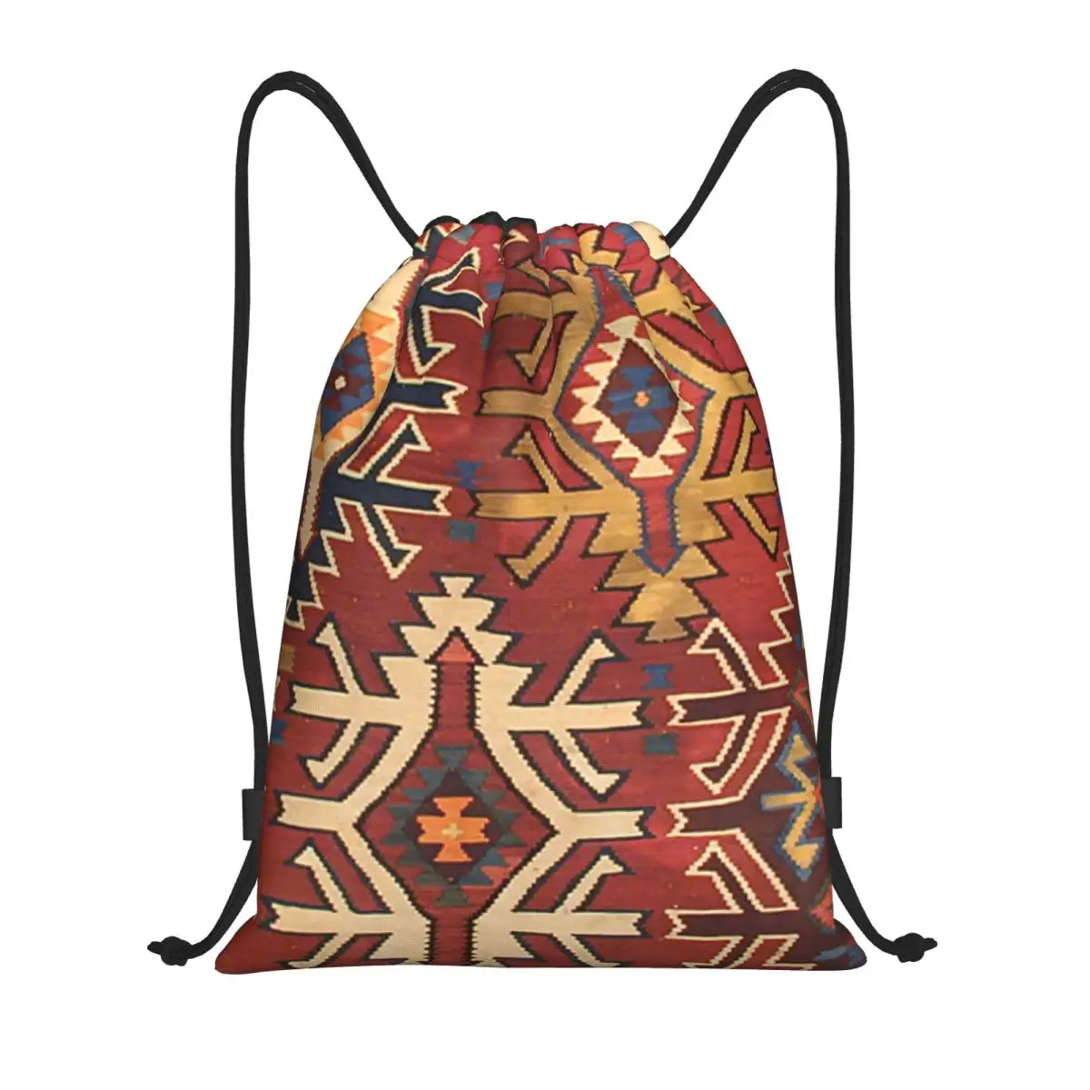 Custom Bohemian Turkish Kilim Drawstring Backpack Bags Men Women Lightweight Western Pattern Gym Sports Sackpack Sacks for Yoga