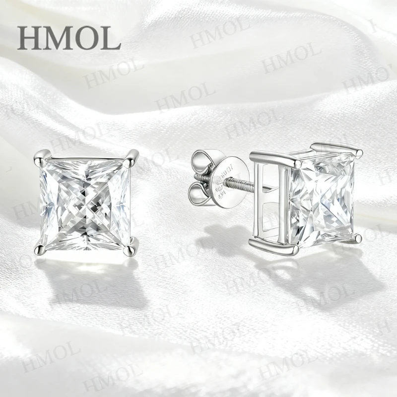 مويسانيتي أقراط 1-6CT Asscher Cut S925 10K 14K 18K خطوة قطع وأقراط فاخرة الزفاف هدية الذكرى مجوهرات