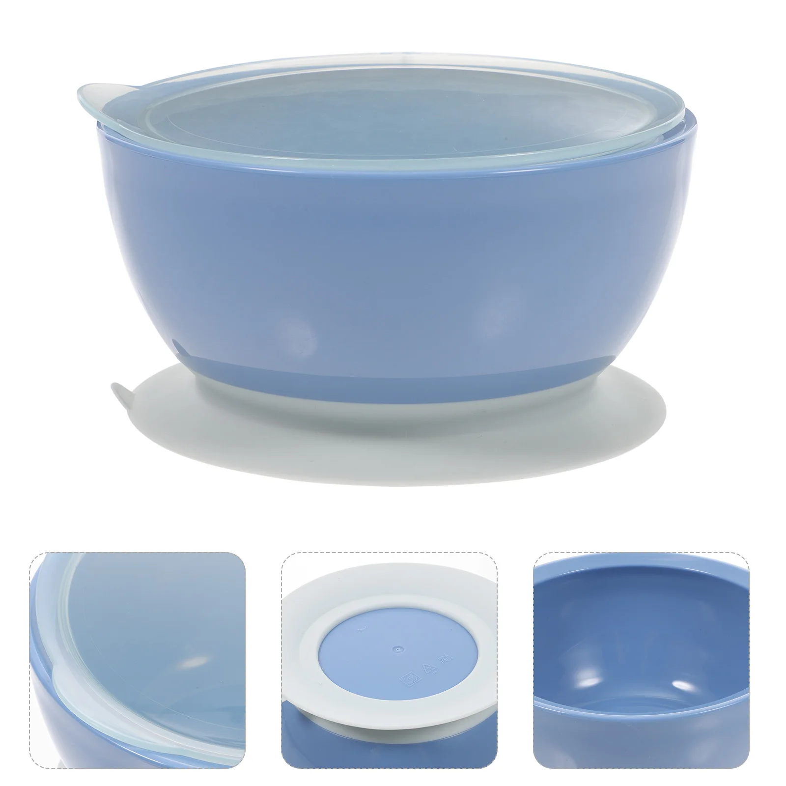 

Silicone Toddler Suction Bowl with Lid Baby Plate for Feeding Portable Kids Suction Bowl Feeding Set