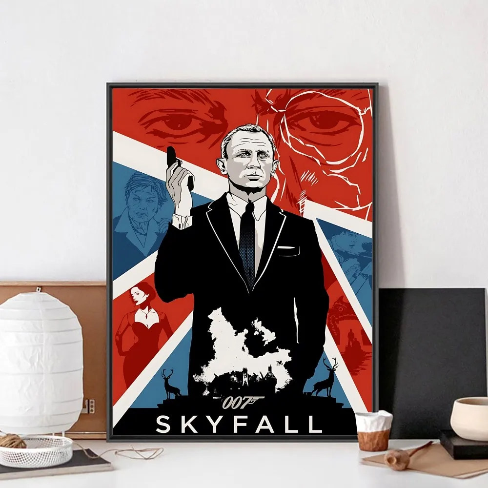 Movie Poster Of 007 Series Skyfal PosterKraft Paper Vintage Poster Wall Painting Study Aesthetic Art Small Size Wall Stickers