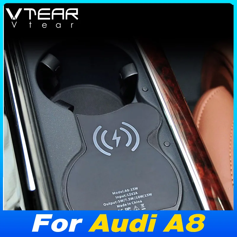 

For Audi A8 2011-2024 Car Wireless Charger 15W Fast Cell Phone Charging Plate Adapter Interior Modification Auto Accessories