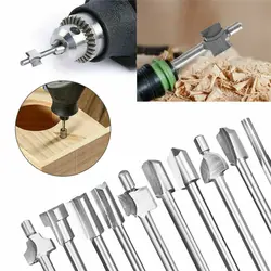 Broca enrutadora Hss multifunción de Metal, juego de herramientas rotativas Dremel para madera, acrílico, Pvc, accesorios de herramientas de plástico, 10 Uds.