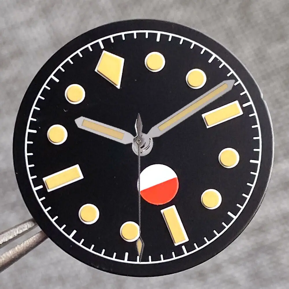 Quadrante luminoso nero da 29 mm adatto al movimento NH35 NH36 2824 SKX007 stile 50-Fathoms