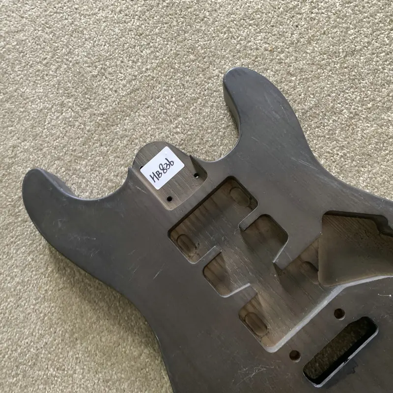 HB836  Black Color ST Model  Electric Guitar Body HSH Pickups Solid ASH Two Points Fixed Tremolo Style Parts Replace Accessories