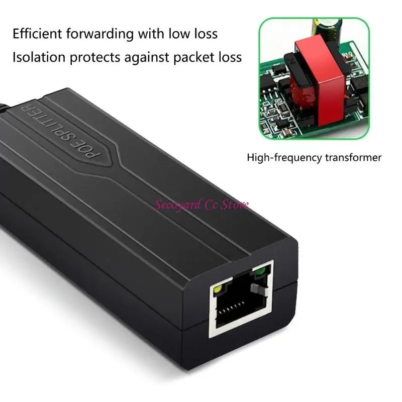 N3UC Durability Plastic POE Splitter POE to USB Power Transform, 48V to 5V for Various Devices Low Voltages Devices