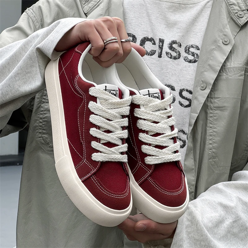 

Новинка 2025 года, удобная модная повседневная нишевая обувь с низким берцем и толстой подошвой, индивидуальная универсальная обувь из дышащей ткани для мужчин