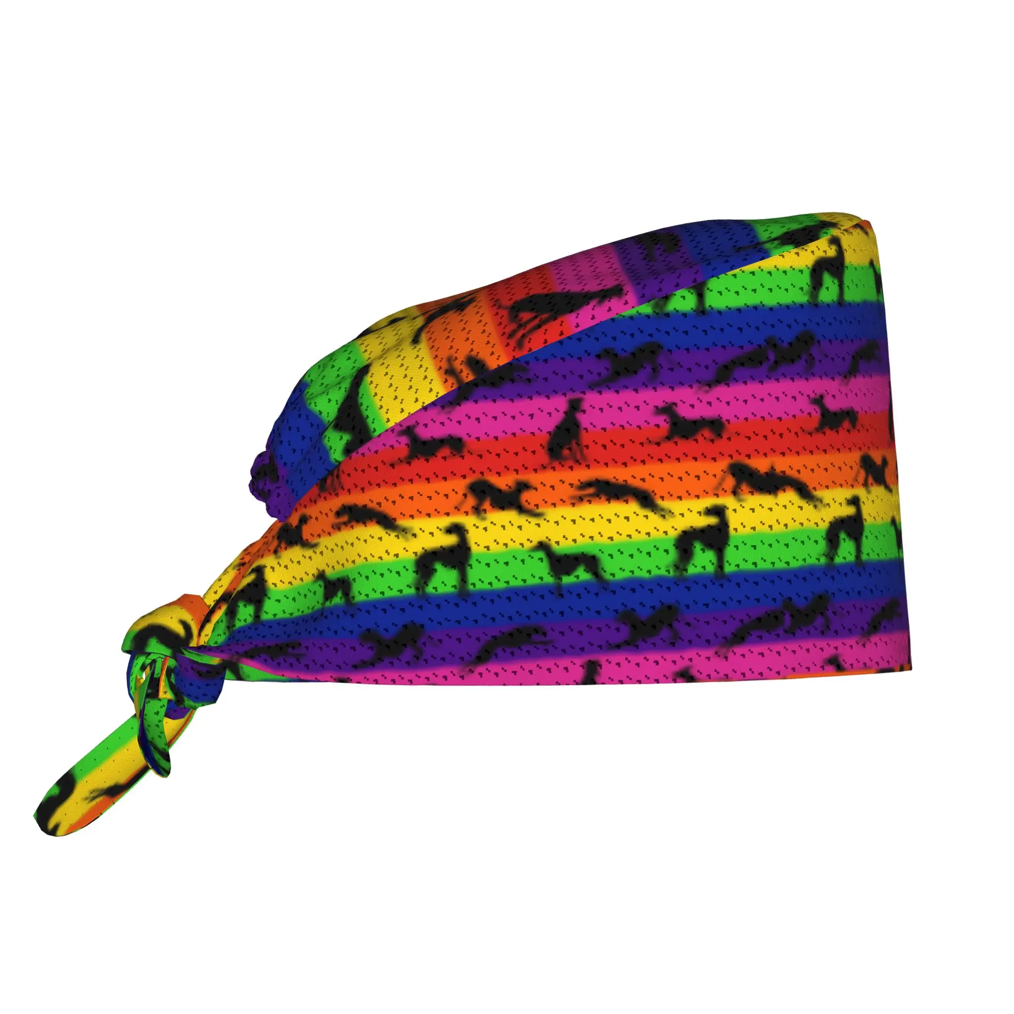 Greyt Greyhound Rainbow Cleaning Working Cap Cool Unisex Whippet Sighthound Dog Scrub Cap Surgicals Hat Nurse Scrubs Hat Nurse