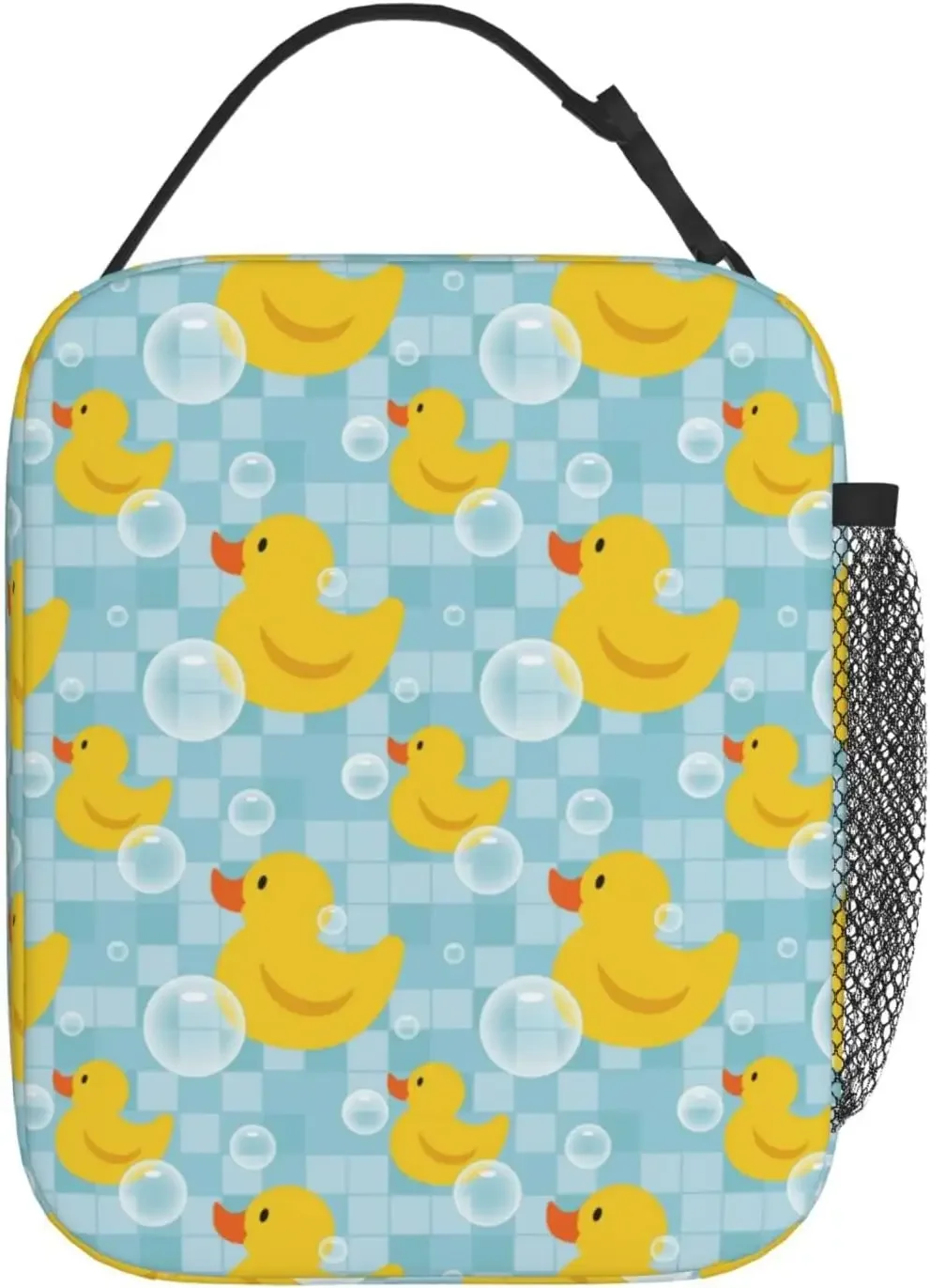 Cute Cartoon Rubber Duckies Yellow Duck Unisex Lunch Bag Tote Meal Bag Reusable Insulated Portable Lunch Box Handbags