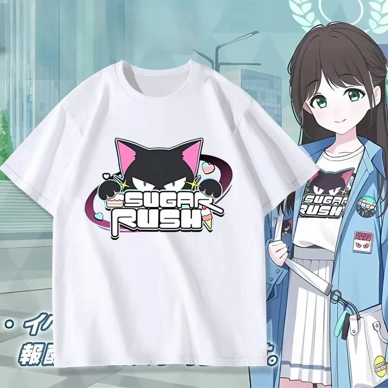 Blue Archive Miyu Kasugawa Kurimura Airi T-shirt Men Women Anime Game Print Casual Short Sleeve Summer Y2K Hipster Oversized Top