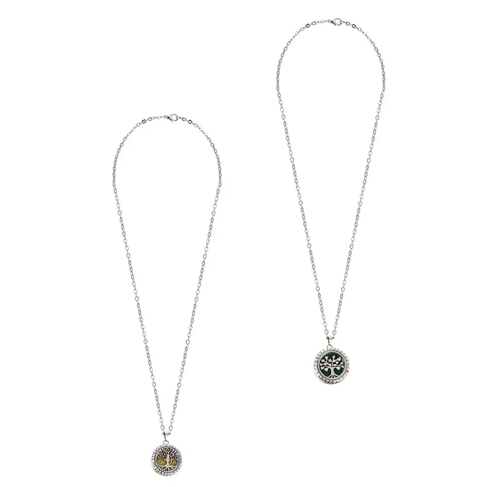 

2Pcs Aroma Diffusing Necklace Retro Design Essential Oil Pendant Delicate Portable Diffuser Necklace Aromatherapy Accessory