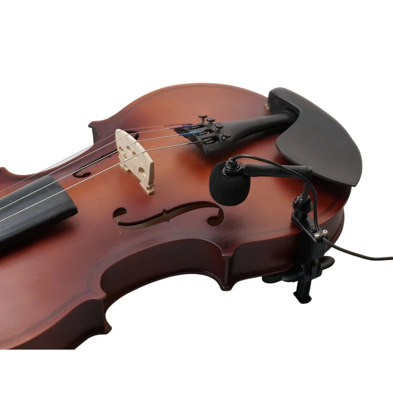 Wireless microphone for violin performance and instrument specific plug and play microphone