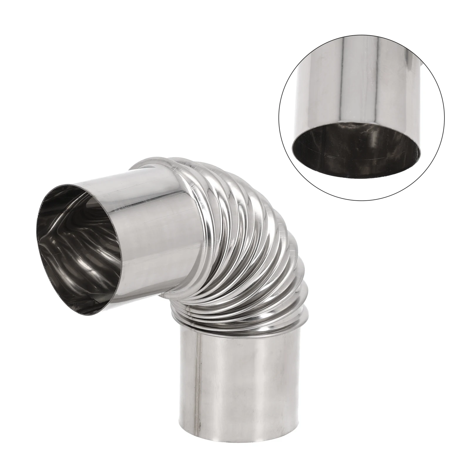 1 Pcs 90 Degree Flue Elbow Pipe Chimney //Liner Bend Stainless// Steel Multi Flue Stove Pipe Gas Water Heater Exhaust Pipe Vents
