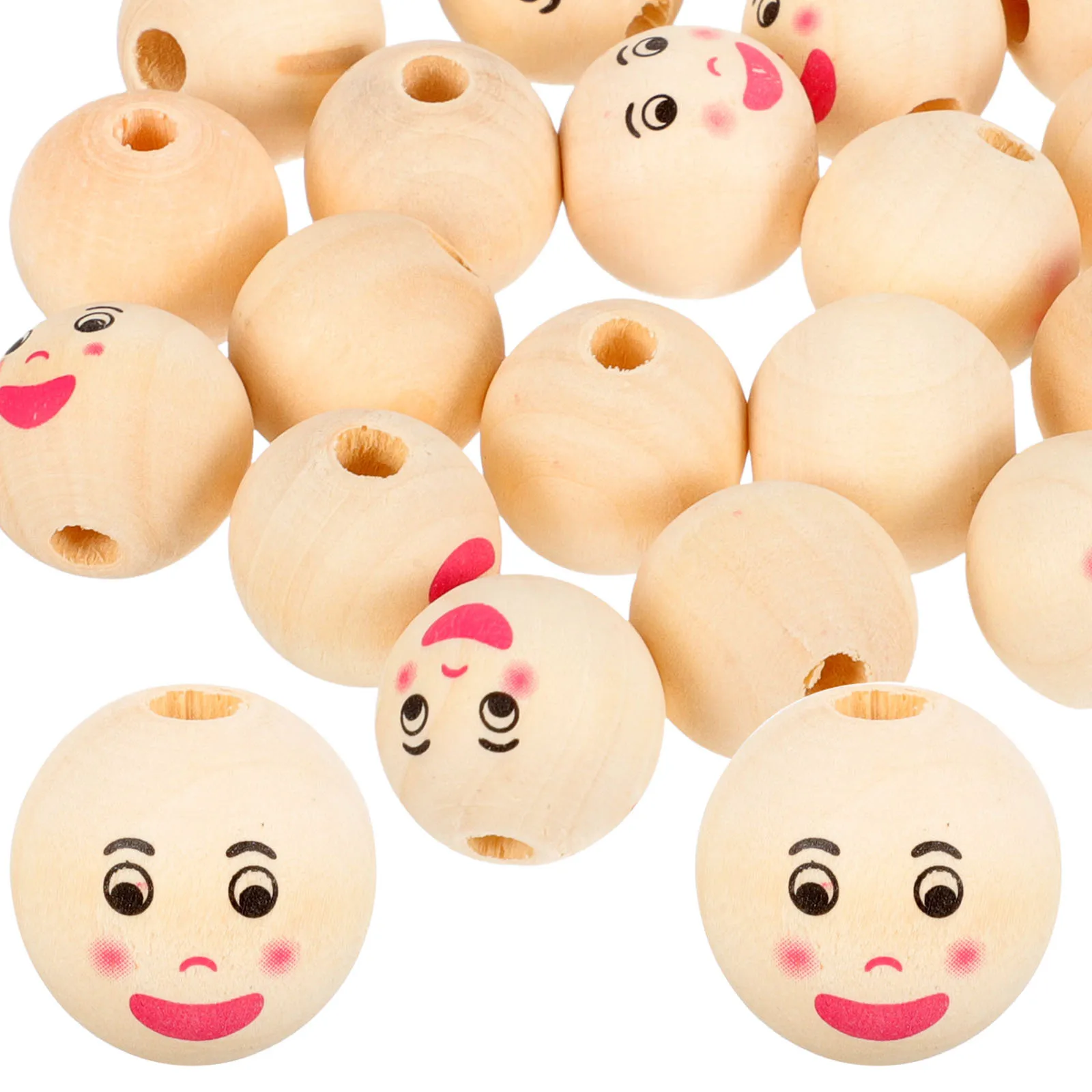 

40pcs Smile Natural Loose Craft Craft For Jewelry Making Bracelets Beads For Bracelets Diy Decor Bulk Spacer Beads