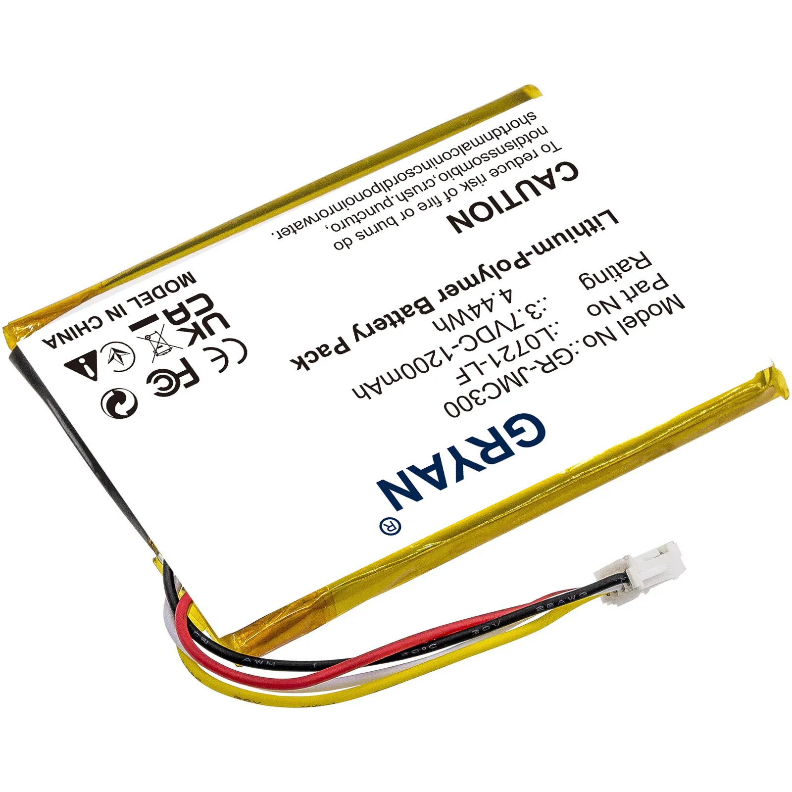 GRYAN 1200mAh Speaker Battery L0721-LF for JBL Clip 3, Clip 3AN, Clip 3S