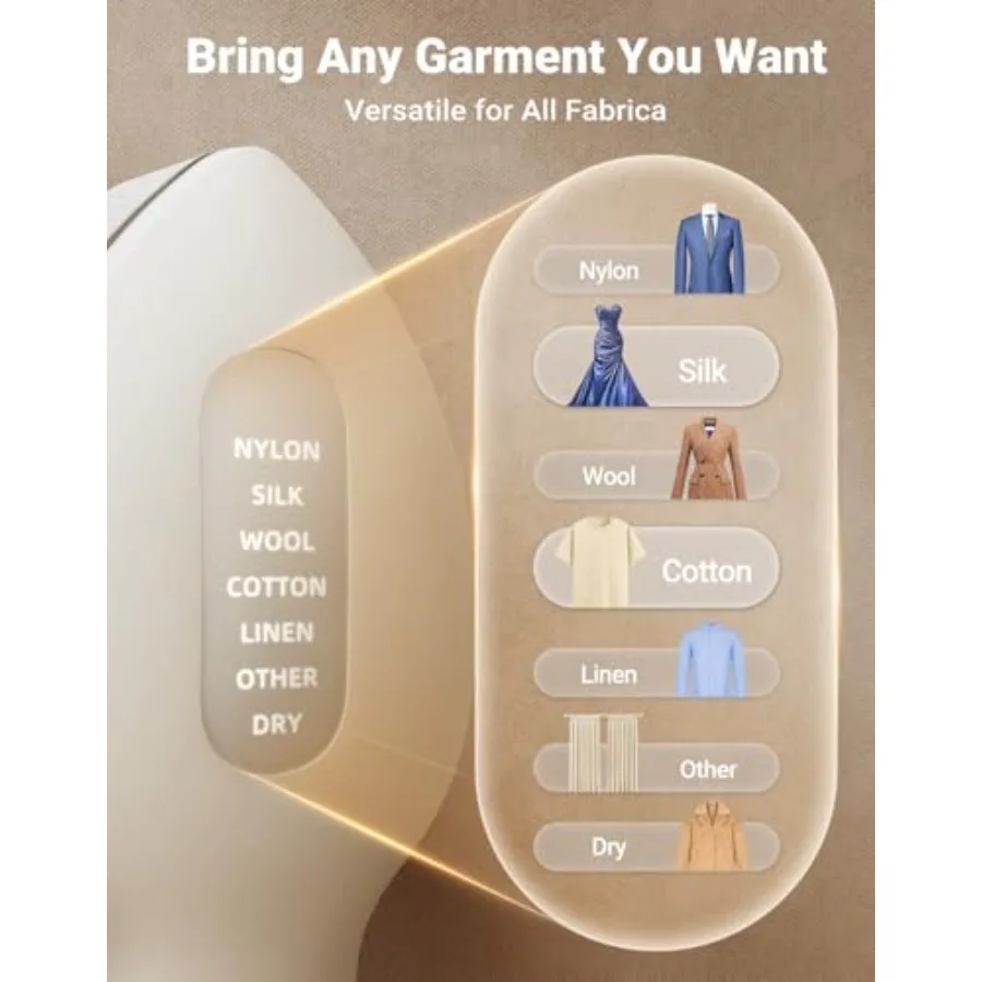 Vaporizador de plancha con prensa de doble voltaje Jack Rose para ropa, Compatible con 110-220V, 6 + 1 ajustes de tela, No requiere tabla de planchar efectiva