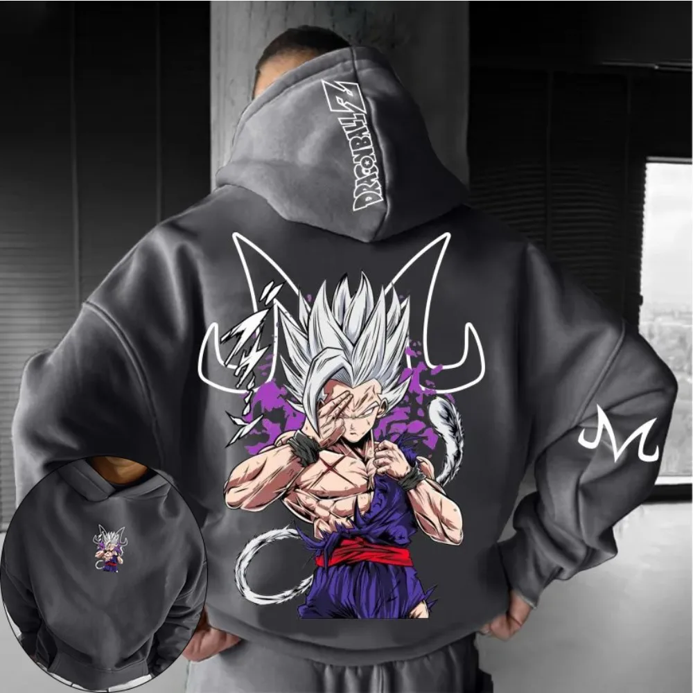 

Dragon Ball Male Hoodie Goku Japanese Anime Summer Boy 2025 Autumn/Winter Fashion Trend Printed 100% Pure Cotton Hoodie