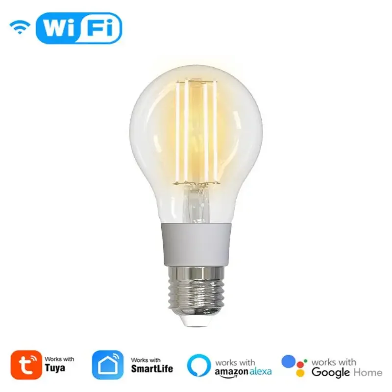 Tuya WiFi LED Filament Bulb E27 Warm White Smart Incandescent Retro Edison Lamp Work With Alexa Google Home Smart Life APP