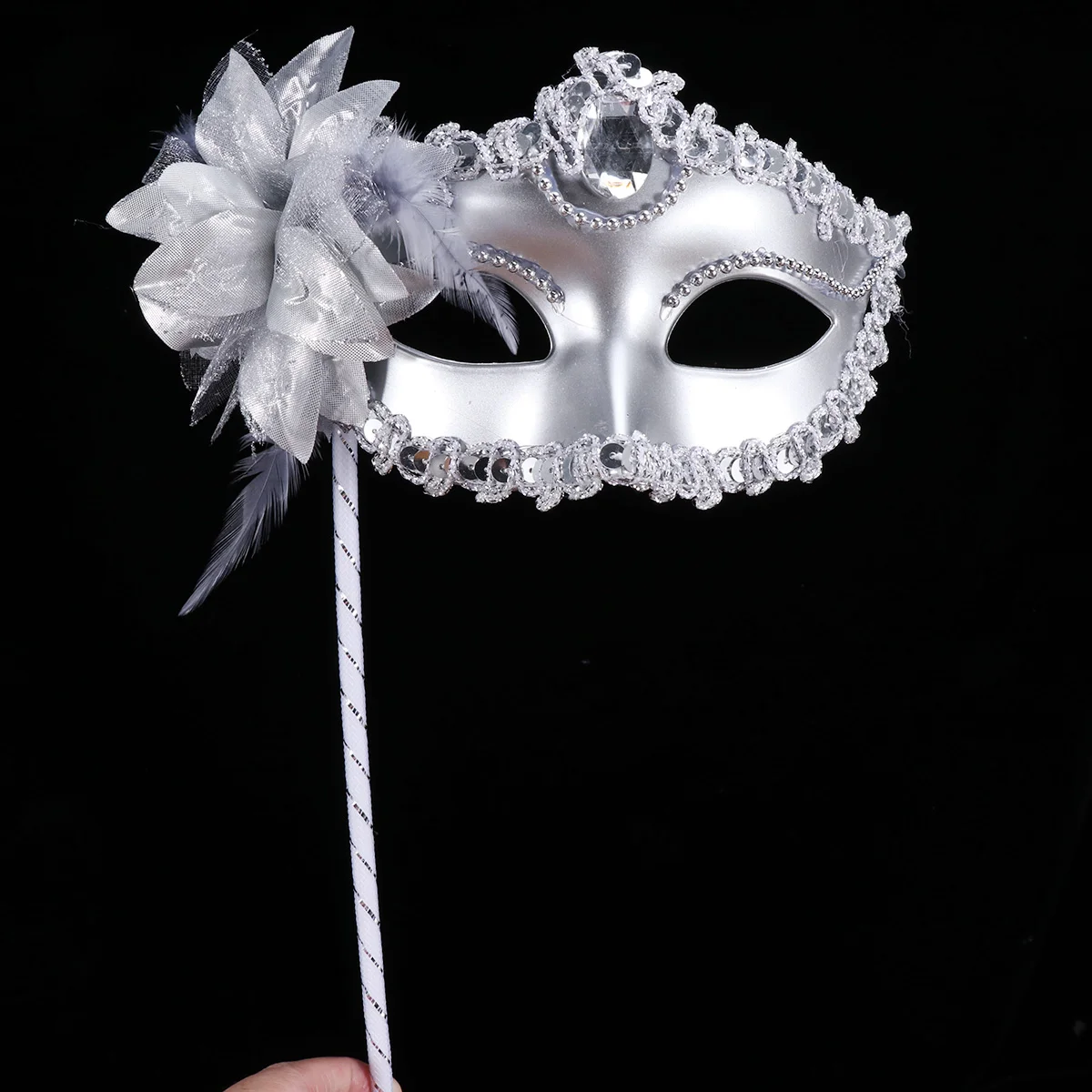 3 uds disfraz diademas de Halloween accesorios de máscara de cristal plata creativa mujer disfraces de juego de rol