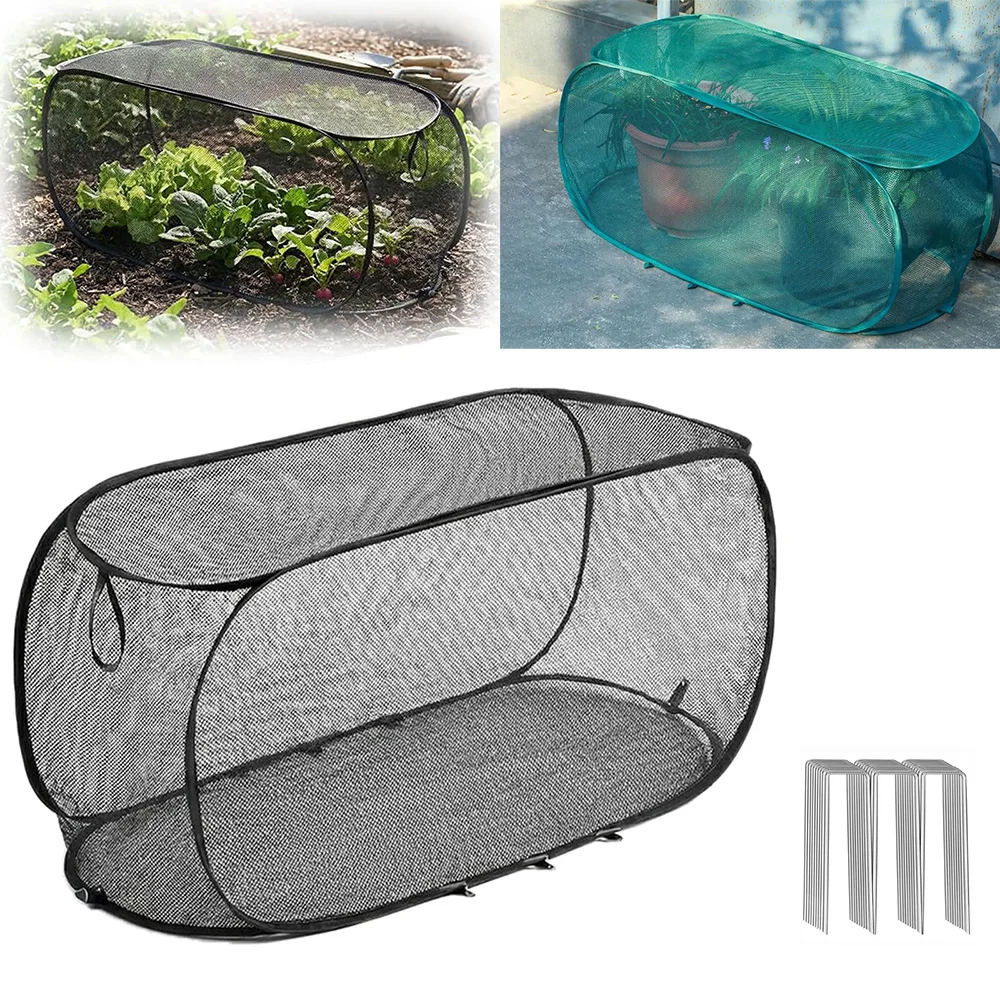 Pop-Up Plant Protection Mesh Cover, Garden Vegetable Crop Guard Cages, Outdoors Garden Greenhouse Accessories Plant Shade Cover