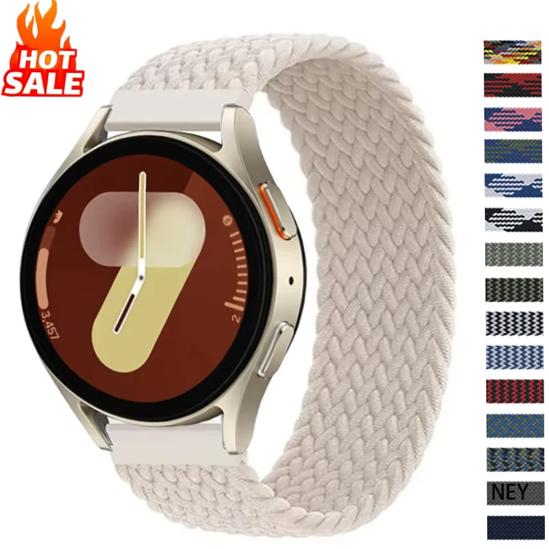 Braided Solo Loop for Samsung Galaxy Watch 7-6 FE 44mm 40mm Strap Bracelet Galaxy Watch 4 6 Classic 5 pro 43mm 47mm 45mm band