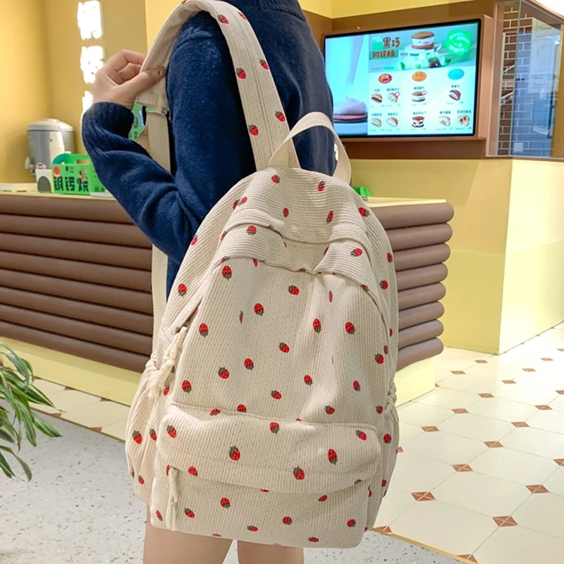 Strawberry Woman Backpack New School Book Bags for Teenage Girls Boys 2025 New Female College Bag Student Lady Leisure BagPack