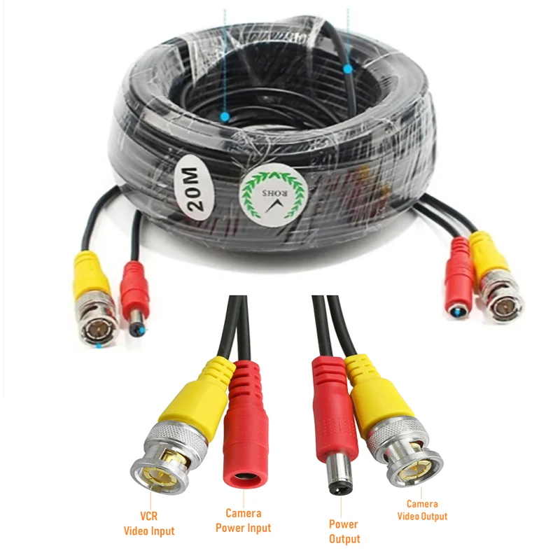 5M 10M 20M 30M 40M BNC RG59 Video Power Siamese Cable Security Camera CCTV Camera Wire Extension Cord