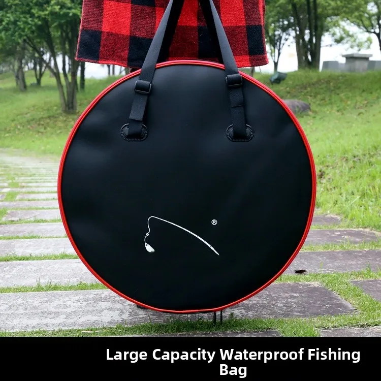厚みのある防水丸型釣りバッグ-ポータブルevaフィッシングギアバッグ-魚保護バケツ-耐久性のある釣り道具ケース
