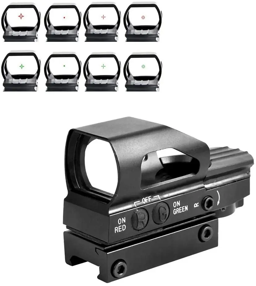 

Тактический голографический прицел Red Green Dot с 4 прицельными сетками для рельсов 22 мм