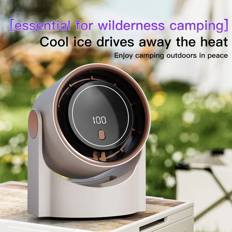 Portable Wall Hanging Fan Digital Display Desktop Fan 100 Wind Speeds Rechargeable Office Home Electric Mini Fans