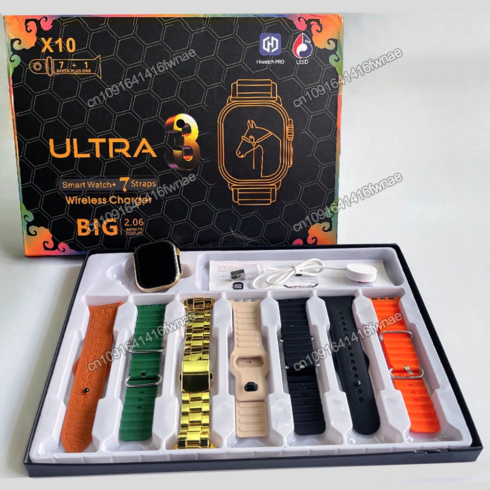 Nuevo Reloj inteligente Watch10 Ultra 3 nuevo 7 correas de Reloj Amoled monitoreo Circular Reloj inteligente Reloj de pulsera ﻿ Reloj Inteligente Hombres Mujeres