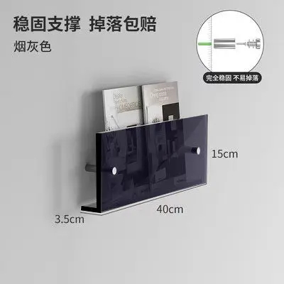 Acryl tijdschriftenrek voor wandmontage, transparante literatuurhouder voor deur of gang, slanke displayplank voor boeken en brochures - afbeelding 1