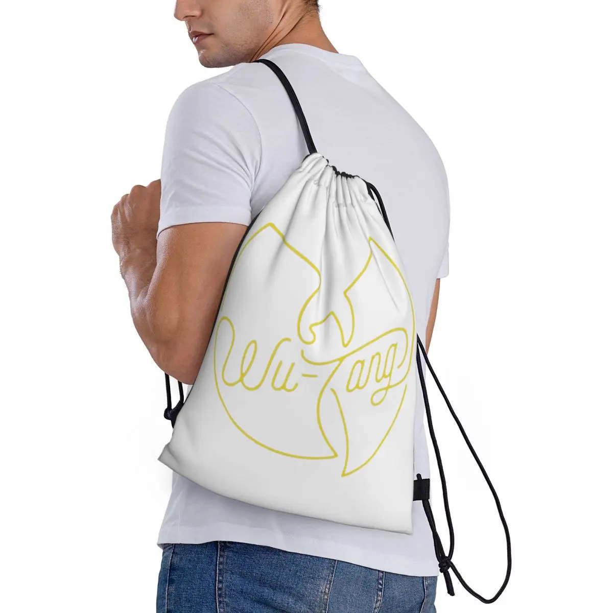 

Wu Tang Clan Print Backpacks Fashion Drawstring Bags Sports Bag Book Bags for Travel School