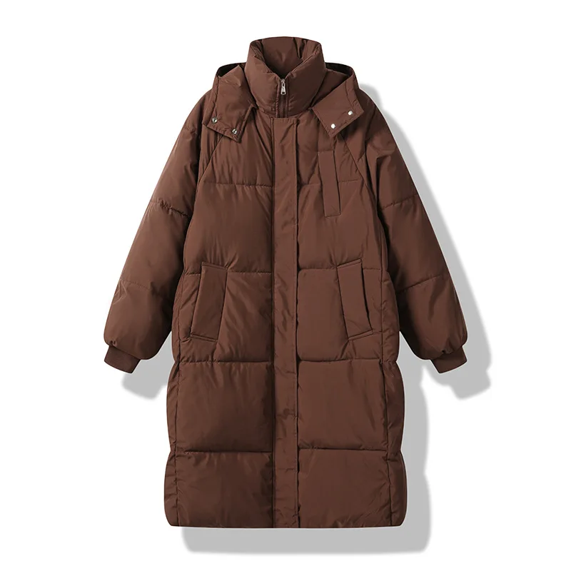 Women's Thickened down Cotton Jacket Long Sleeve Loose Fit Extended Length Winter Coat Pure Color Brand New 2023 Fashion