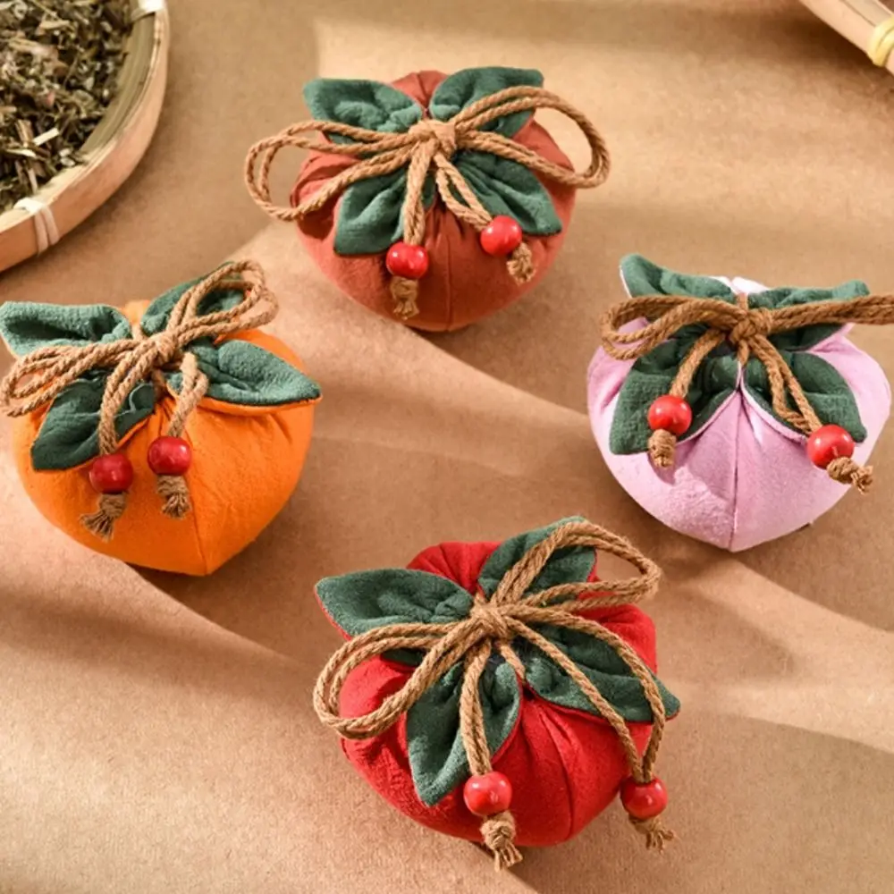 携帯用お香袋 空袋 柿のペンダント付き 巾着ポケット バックミラーペンダント 車用ペンダント 祝福財布