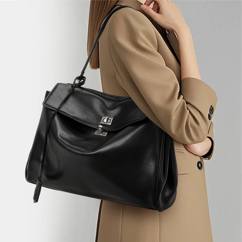 

Crocodile-patterned genuine leather women's bag, cowhide large bag, casual and versatile bag, handbag, shoulder bag, crossbody b