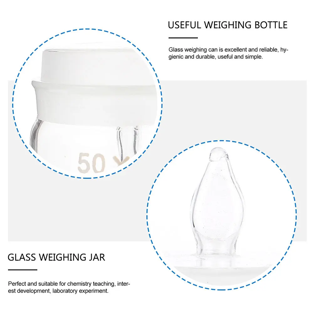 

3 Pcs Empty Weighing Bottle Labs Experiment Bottles Stoppered Chemistry for Laboratory Holder Tool Simple Glass