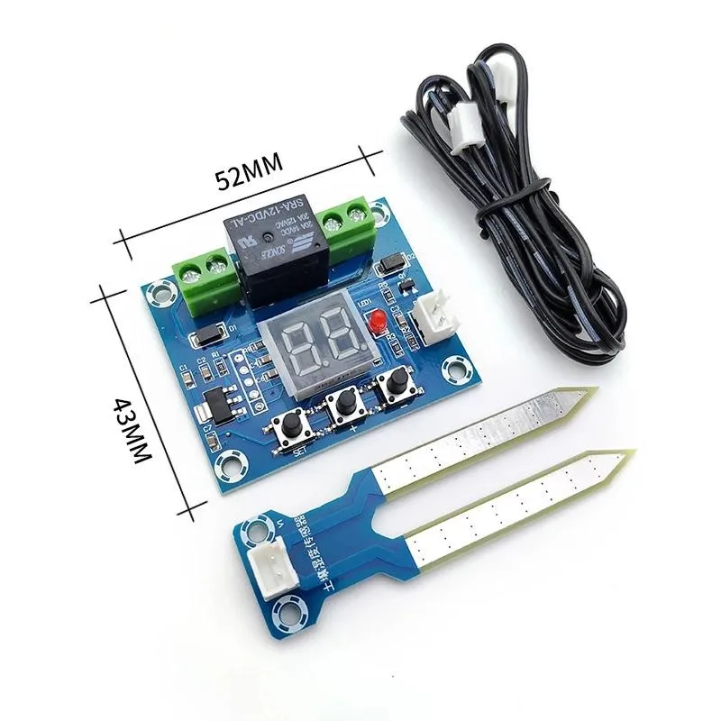 Humidity Controller Soil Sensor Module Board DV 12V 10A Automatic Control Irrigation Red Digital Display XH-M214